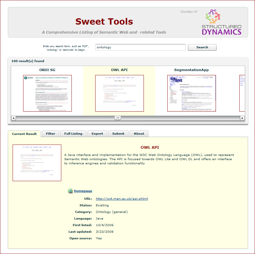 Sweet Tools structSearch View