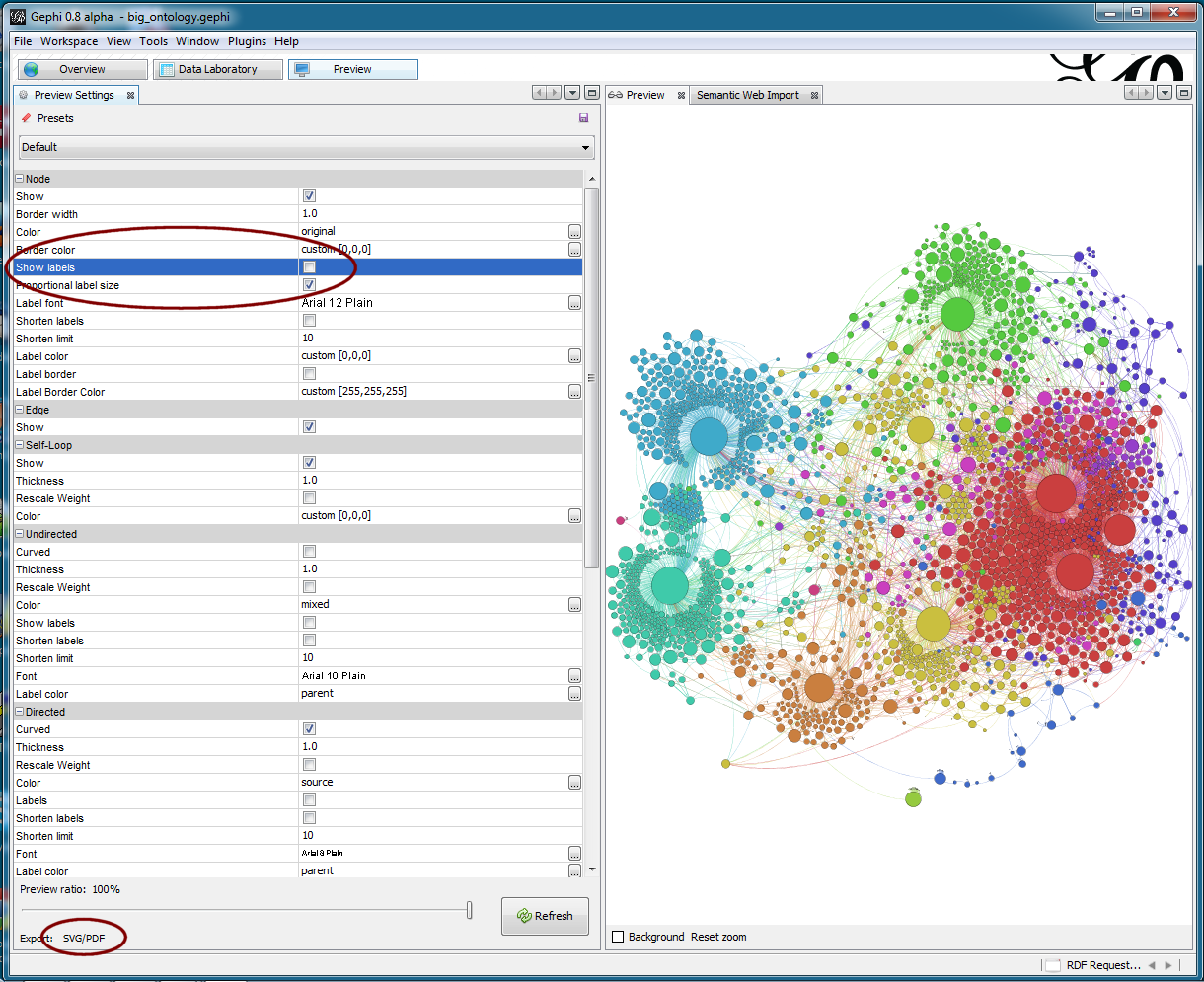 Publication Options for Gephi Publication Options for Gephi