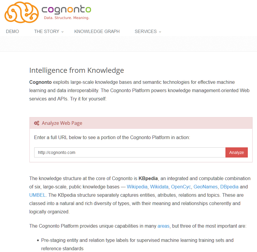 Entry Point for the Cognonto Demo Entry Point for the Cognonto Demo